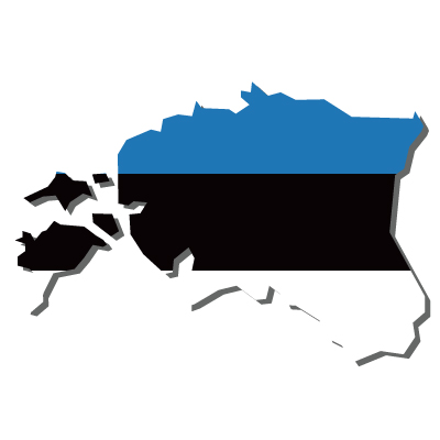 エストニア共和国無料フリーイラスト｜無地・国旗付